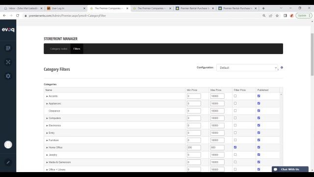 Revindex Storefront Configuration